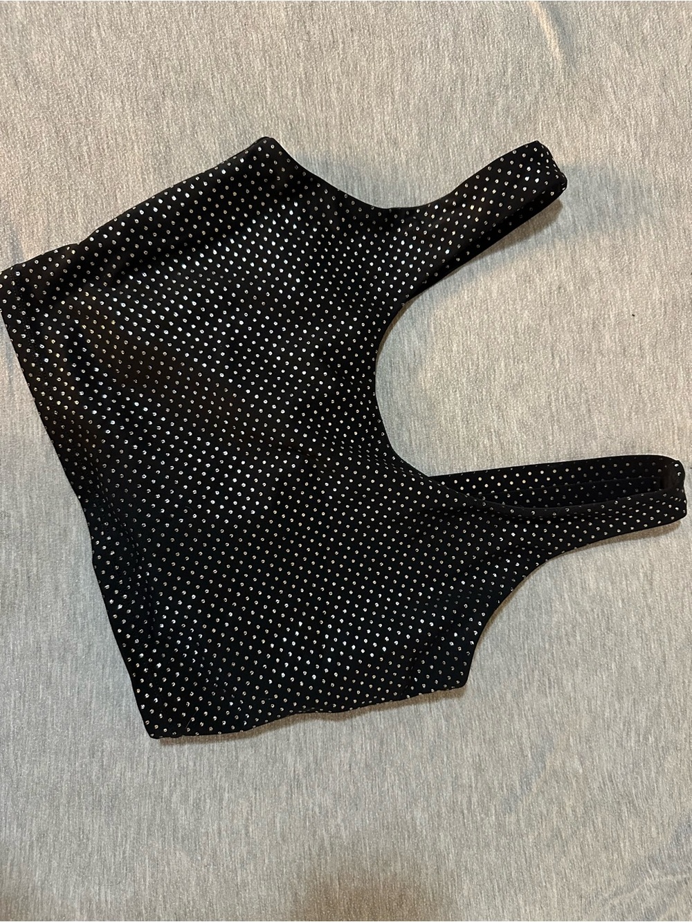 Black Polka Dot Cropped Tank Top